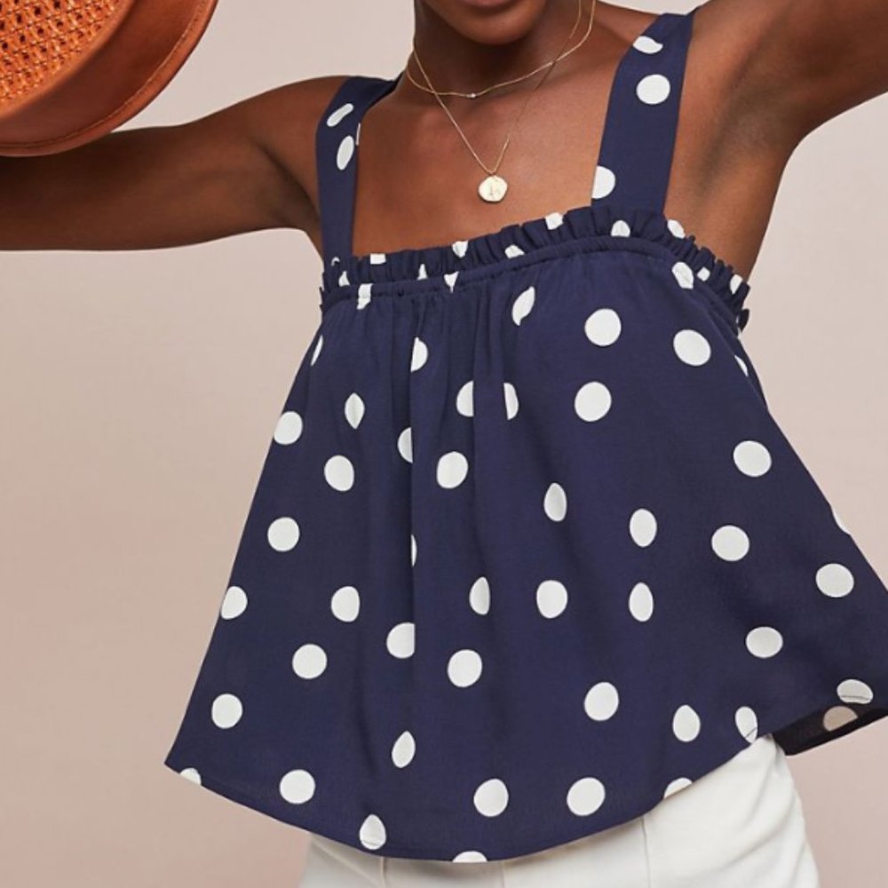 NWT Anthropologie Polka Dot Swing Top Size 12 - Picture 4 of 4